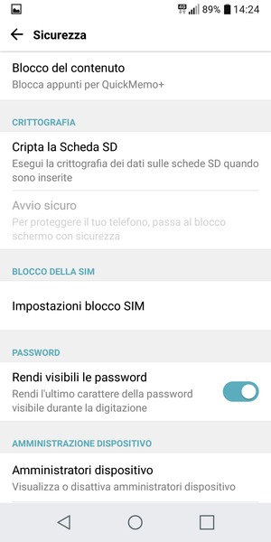 Seleziona Impostazioni blocco SIM