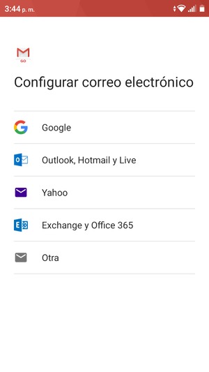 Seleccione Outlook, Hotmail y Live