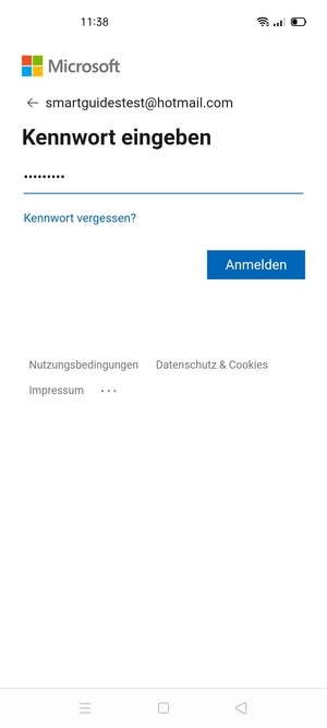 Geben Sie Ihre Passwort ein und wählen Sie Anmelden