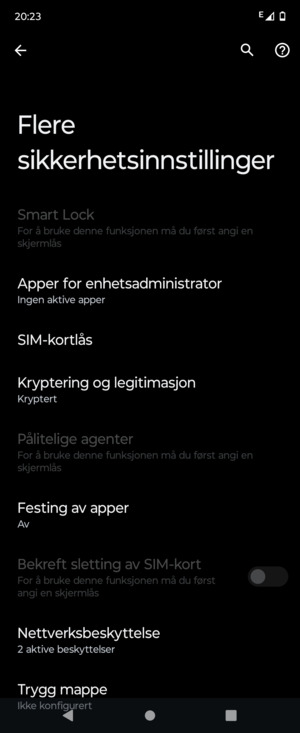 Velg SIM-kortlås