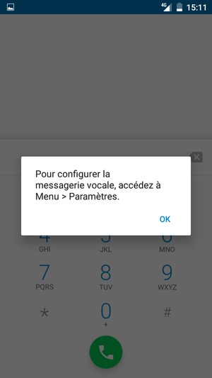 Si votre messagerie vocale n'est pas configurée, sélectionnez OK