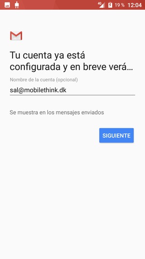 Déle a su cuenta un nombre y seleccione SIGUIENTE