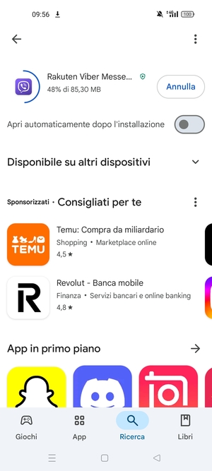 Attendi il completamento del processo di installazione