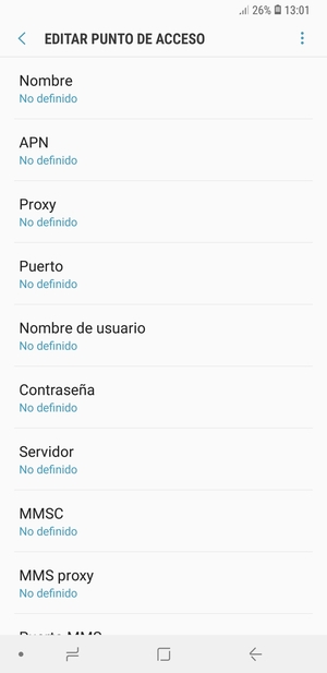 Introduzca la información de Internet