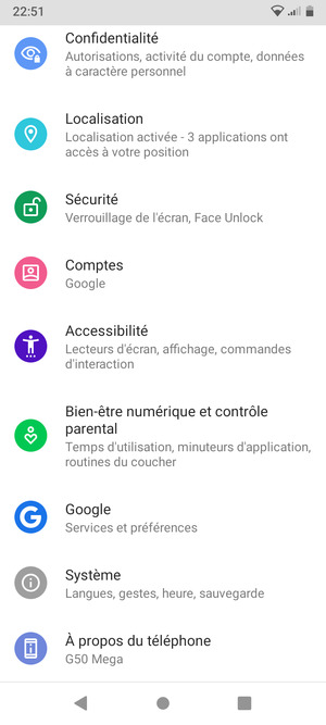 Faites défiler et sélectionnez Sécurité