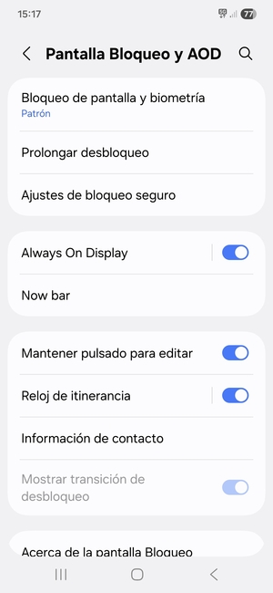 El teléfono ha sido asegurado con un bloqueo de pantalla