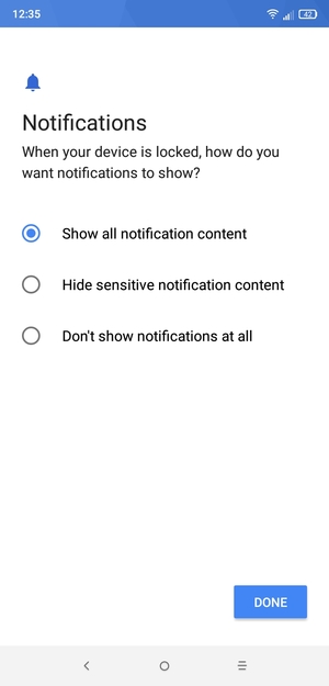 Select your preferred option and select DONE