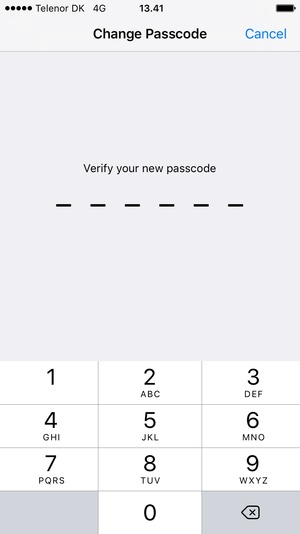 Re-enter your new passcode
