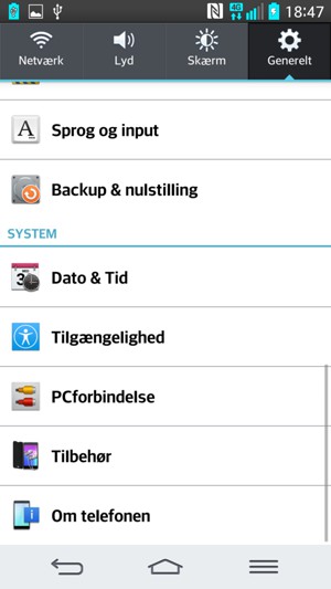 Scroll til og vælg Om telefonen