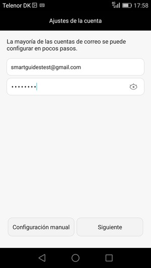 Introduzca su dirección de correo electrónico de Gmail o Hotmail y su contraseña. Seleccione Siguiente