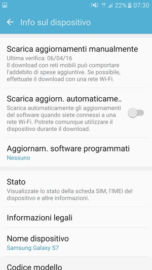 Seleziona Scarica aggiornamenti manualmente
