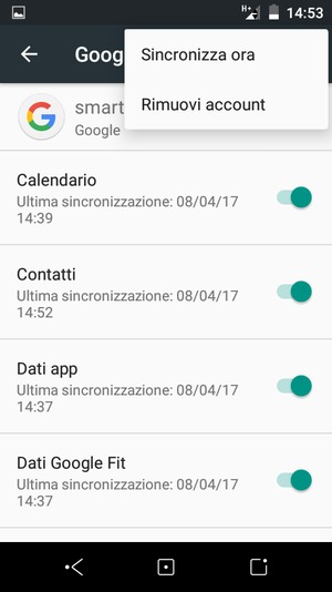 Seleziona Sincronizza ora