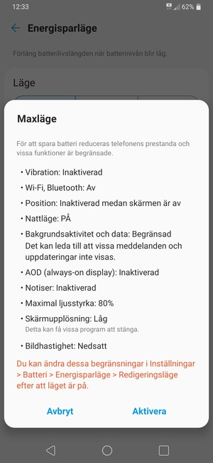 Välj Aktivera