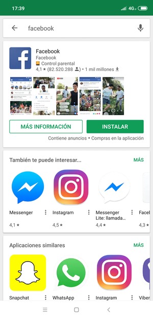 Seleccione la aplicación