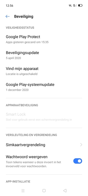 Scroll naar en selecteer  Simkaartvergrendeling