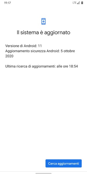 Se il tuo telefono è aggiornato, vedrai la seguente schermata