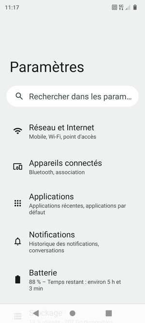 Sélectionnez Réseau et Internet