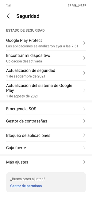 Seleccione Más ajustes