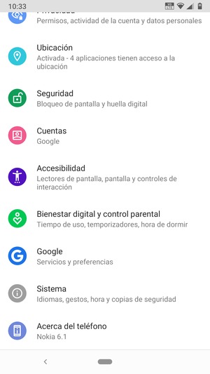 Desplácese y seleccione Sistema