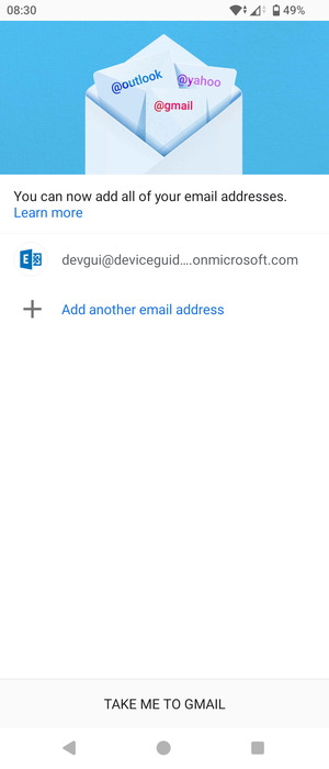 Select TAKE ME TO GMAIL