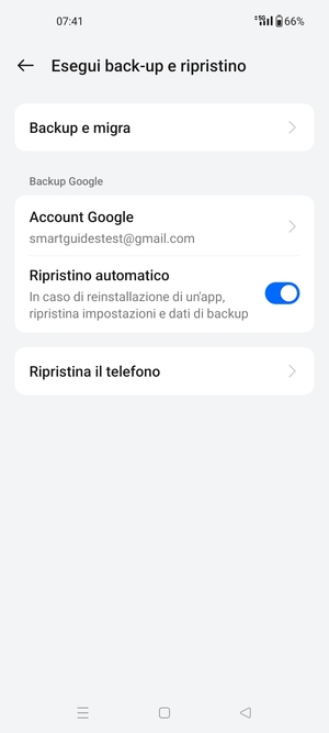 Seleziona Account Google