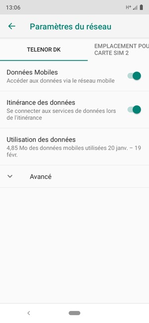 Activer ou désactiver Itinérance