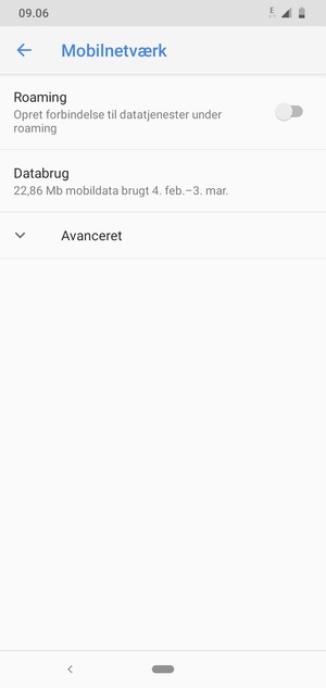 For at skifte netværk, hvis der opstår netværksproblemer, vælg Avanceret