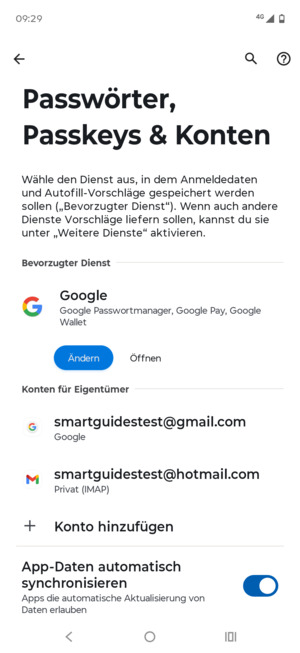 Wählen Sie Ihr Google Konto