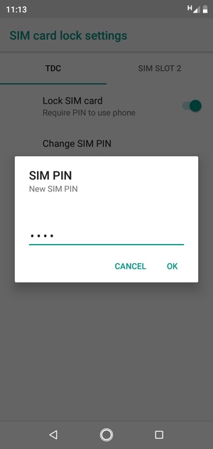 Enter your New SIM PIN and select OK