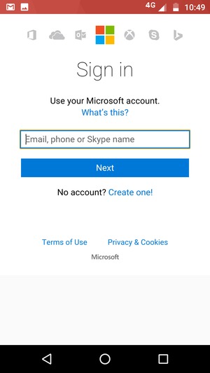 Enter your Email address and select Next