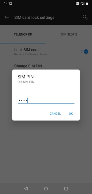 Enter your Old SIM PIN and select OK