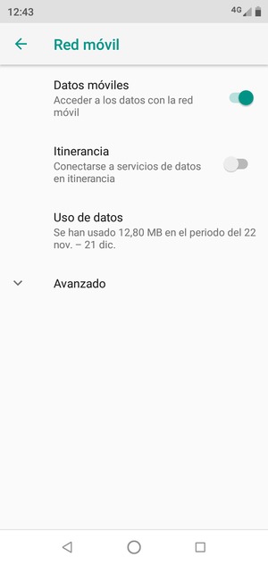 Para cambiar la red en caso de problemas de conectividad, seleccione Avanzado