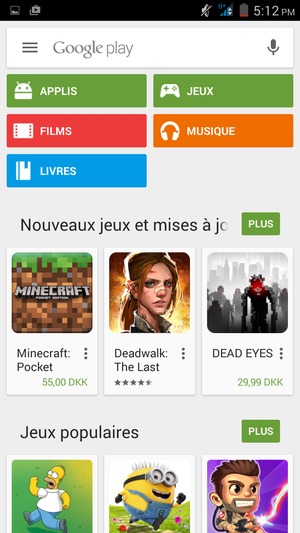 Sélectionnez la barre de Recherche