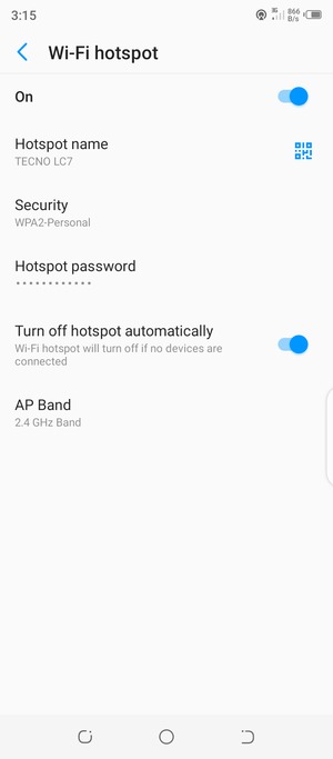 Your phone is now set up for use as a modem