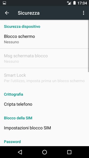 Seleziona Impostazioni blocco SIM