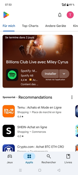 Sélectionnez Rechercher