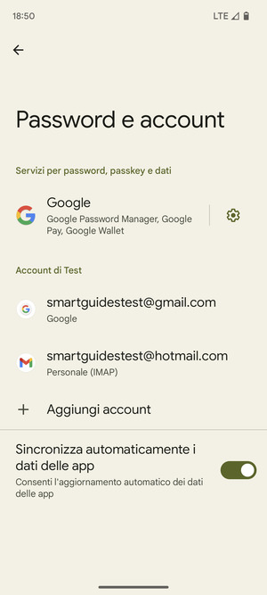 Seleziona il tuo account Google