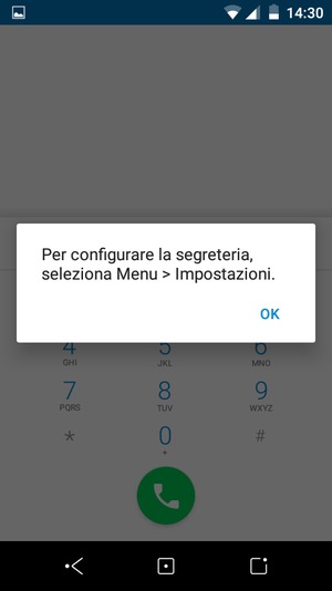 Se la segreteria telefonica non è configurata, seleziona OK
