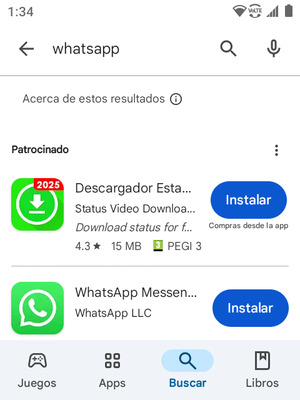 Seleccione la aplicación