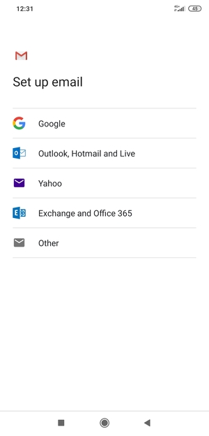 Select Exchange and Office 365