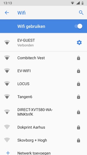 U bent nu verbonden met het WiFi-netwerk