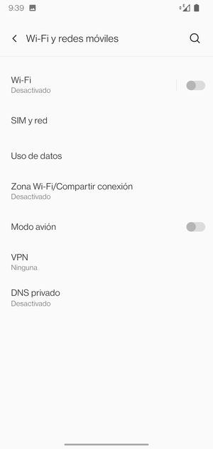 Seleccione Zona Wi-Fi/Compartir conexión