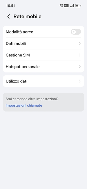 Seleziona Gestione SIM
