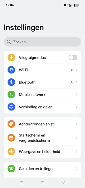 Selecteer Mobiel netwerk