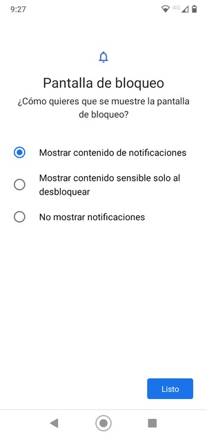 Seleccione la opción deseada y seleccione Listo