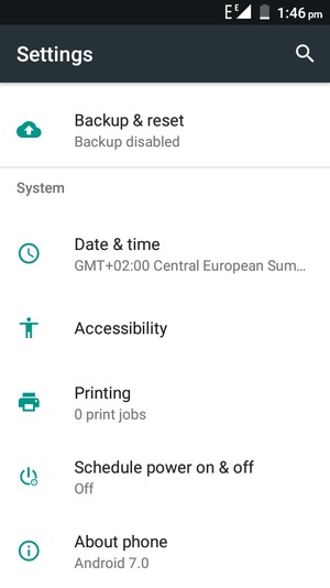 Scroll to and select About phone