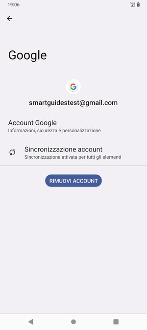 Seleziona Sincronizzazione account