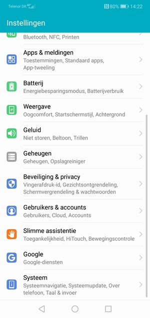 Scroll naar en selecteer Systeem