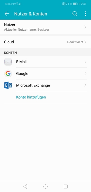 Wählen Sie Google