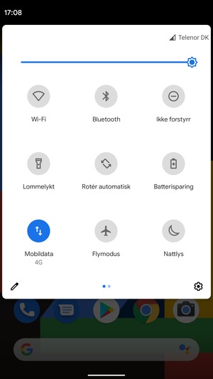 Juster lysstyrken til ønsket nivå